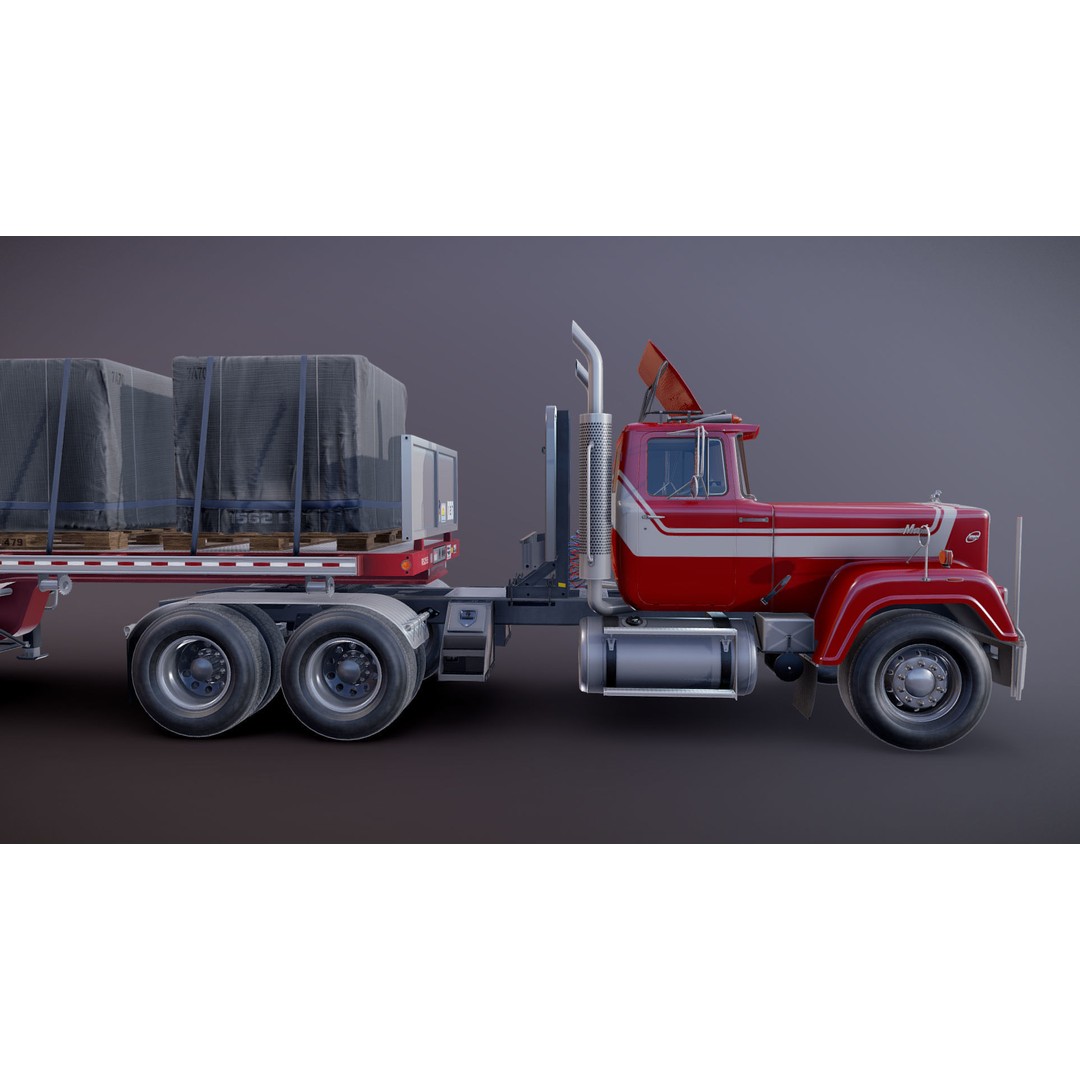 SuperLiner Dropdeck Trailer 3D Model – Low Poly Game Ready Asset, FBX - View 23