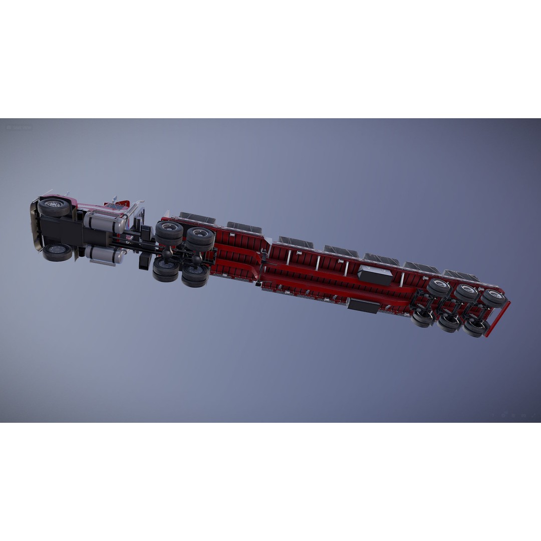 SuperLiner Dropdeck Trailer 3D Model – Low Poly Game Ready Asset, FBX - View 30