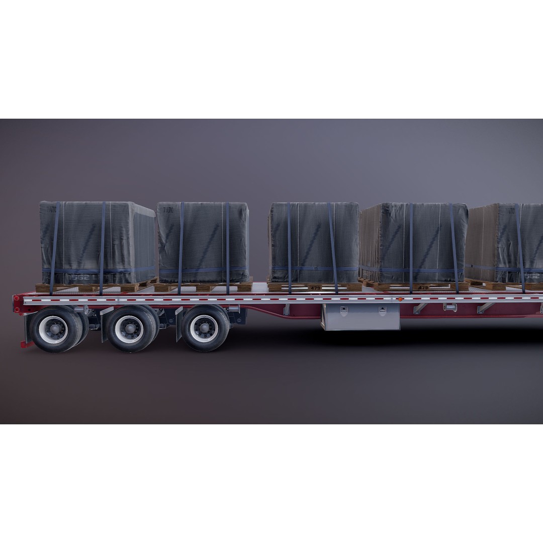 SuperLiner Dropdeck Trailer 3D Model – Low Poly Game Ready Asset, FBX - View 33