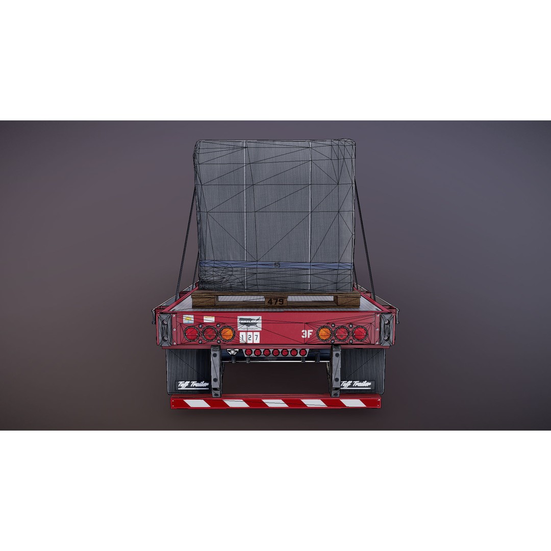 SuperLiner Dropdeck Trailer 3D Model – Low Poly Game Ready Asset, FBX - View 36