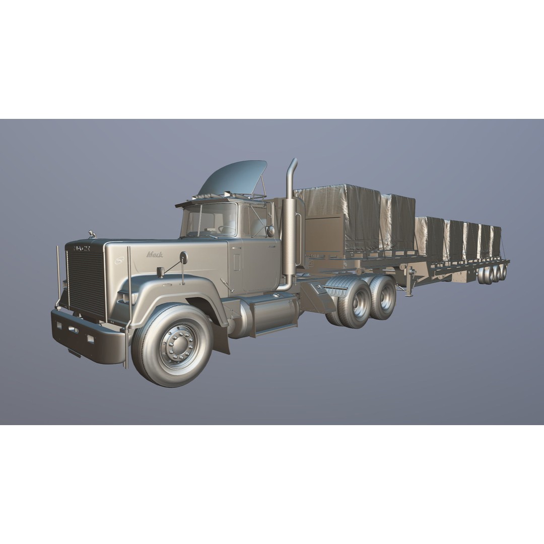 SuperLiner Dropdeck Trailer 3D Model – Low Poly Game Ready Asset, FBX - View 39