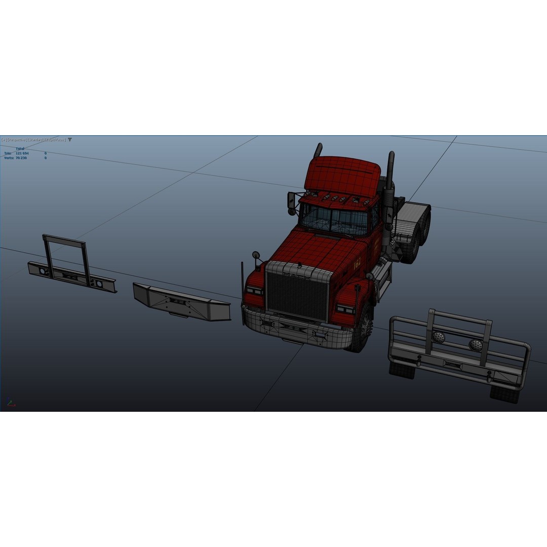 SuperLiner Dropdeck Trailer 3D Model – Low Poly Game Ready Asset, FBX - View 46