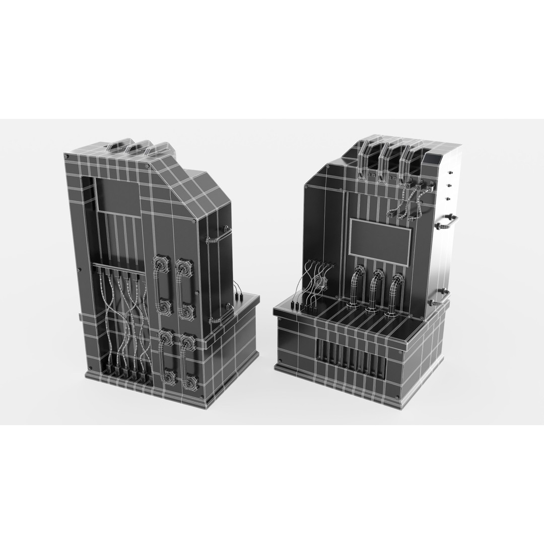 Sci-Fi Generator 3D Model – Low Poly Power Source, FBX, OBJ