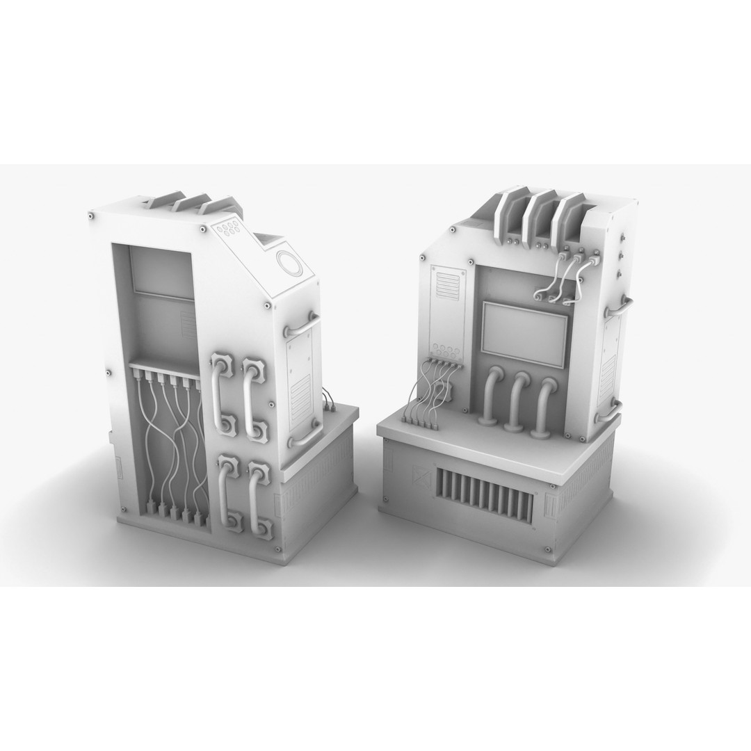 Sci-Fi Generator 3D Model – Low Poly Power Source, FBX, OBJ - View 10