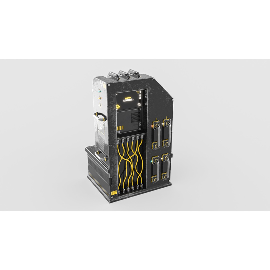 Sci-Fi Generator 3D Model – Low Poly Power Source, FBX, OBJ - View 5