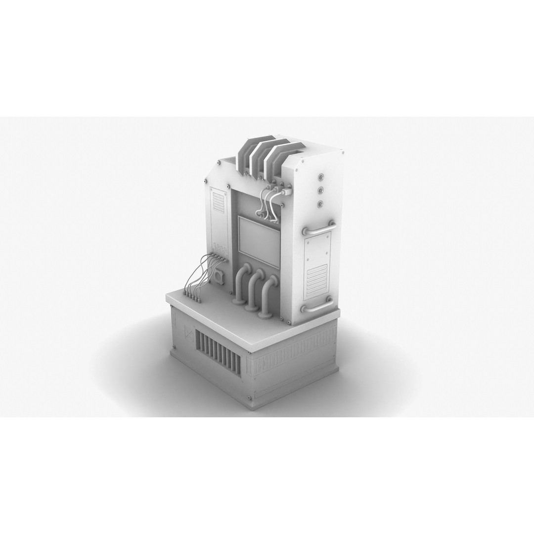 Sci-Fi Generator 3D Model – Low Poly Power Source, FBX, OBJ - View 7