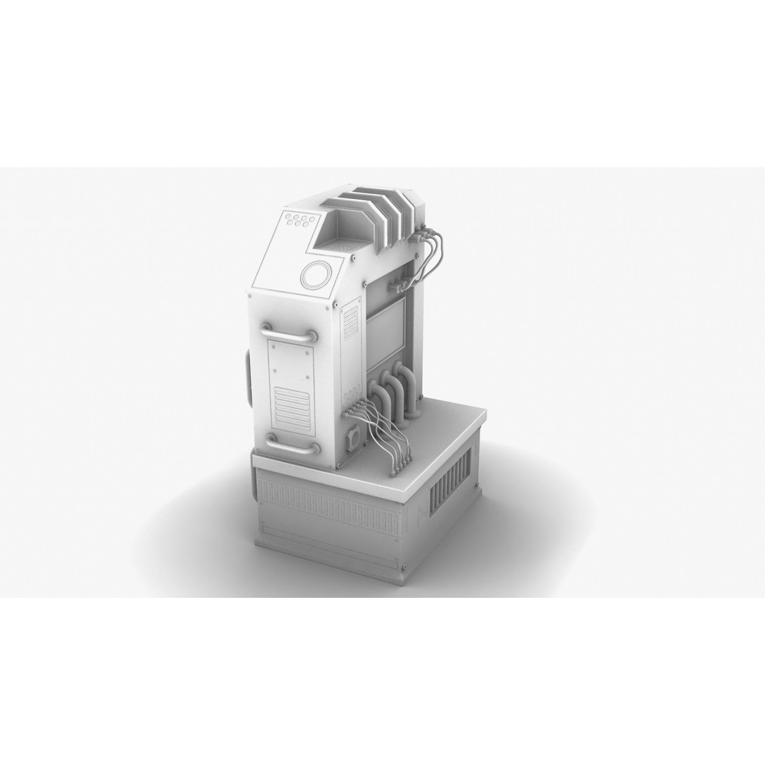 Sci-Fi Generator 3D Model – Low Poly Power Source, FBX, OBJ - View 9