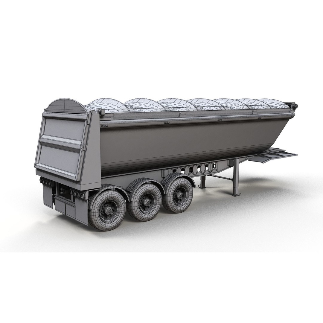 Dump Trailer 3D Model – Low Poly Game Ready Asset, PBR Textures - View 10