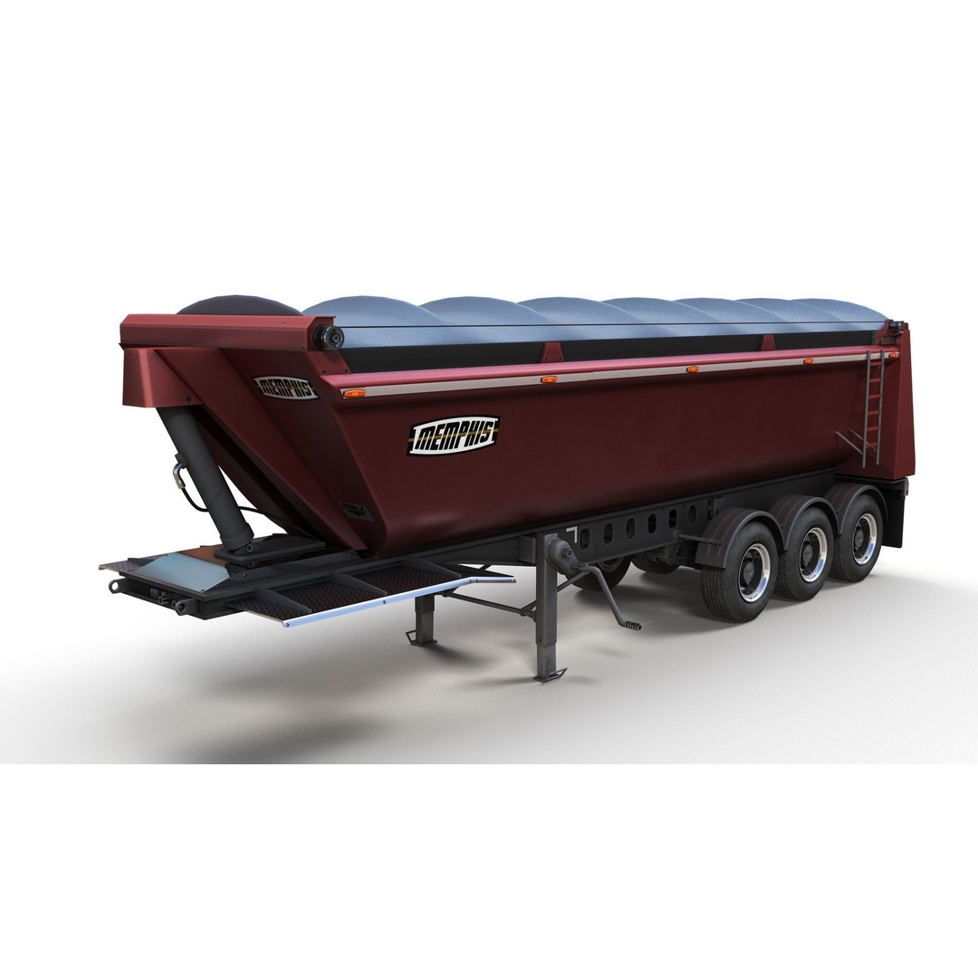 Dump Trailer 3D Model – Low Poly Game Ready Asset, PBR Textures - View 11