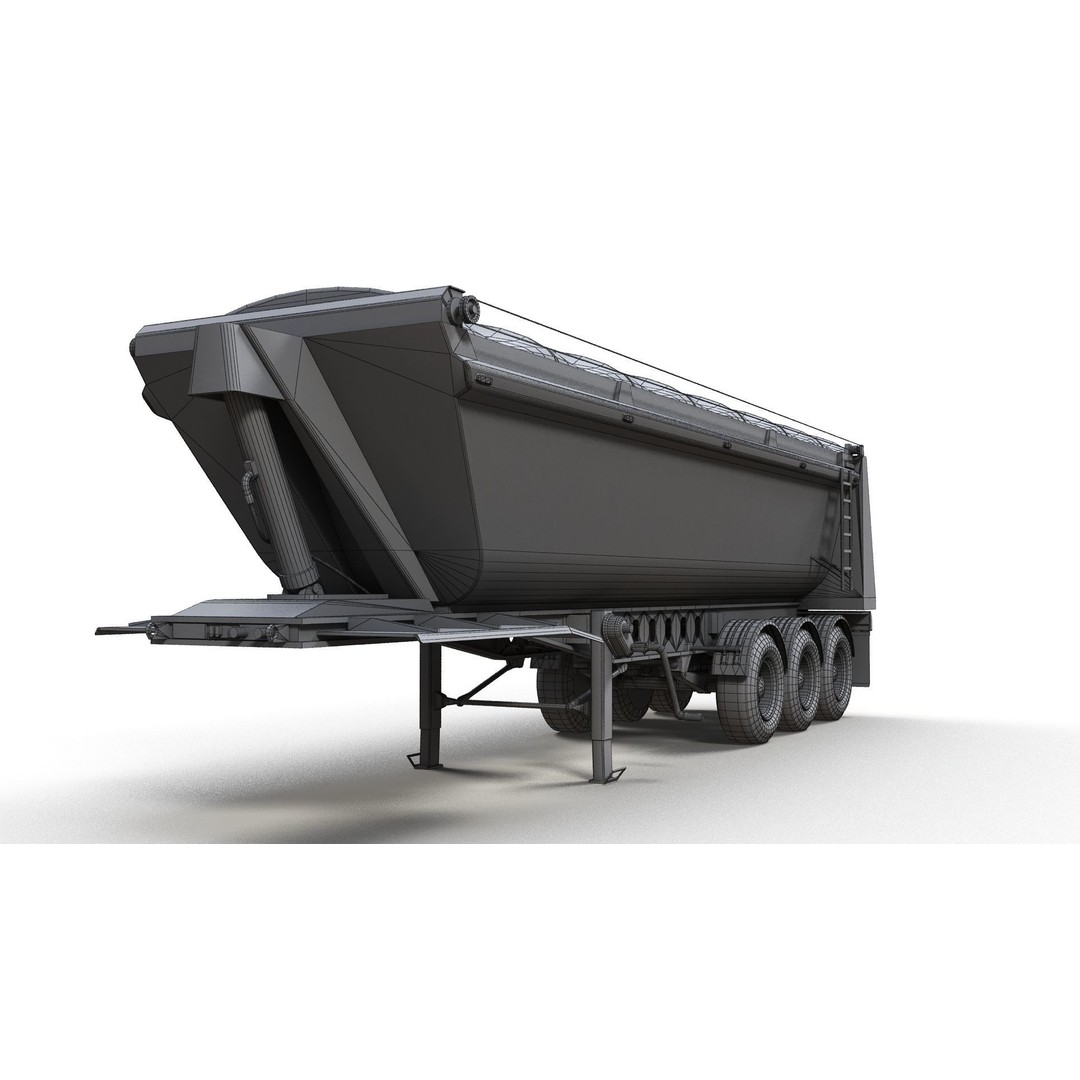Dump Trailer 3D Model – Low Poly Game Ready Asset, PBR Textures - View 17
