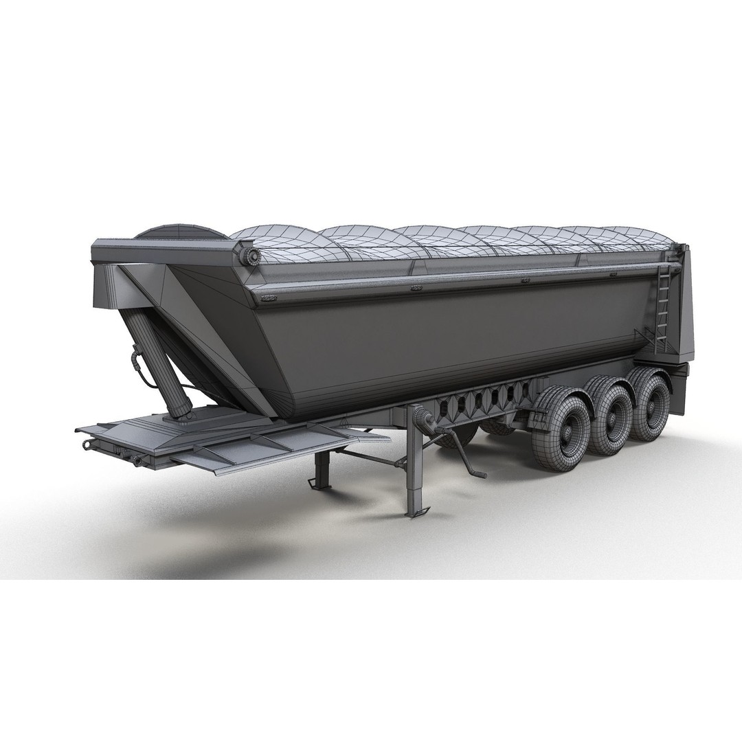 Dump Trailer 3D Model – Low Poly Game Ready Asset, PBR Textures - View 18