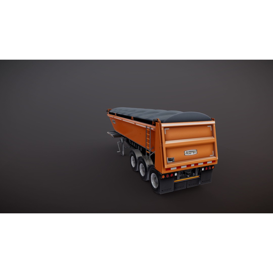 Dump Trailer 3D Model – Low Poly Game Ready Asset, PBR Textures - View 19