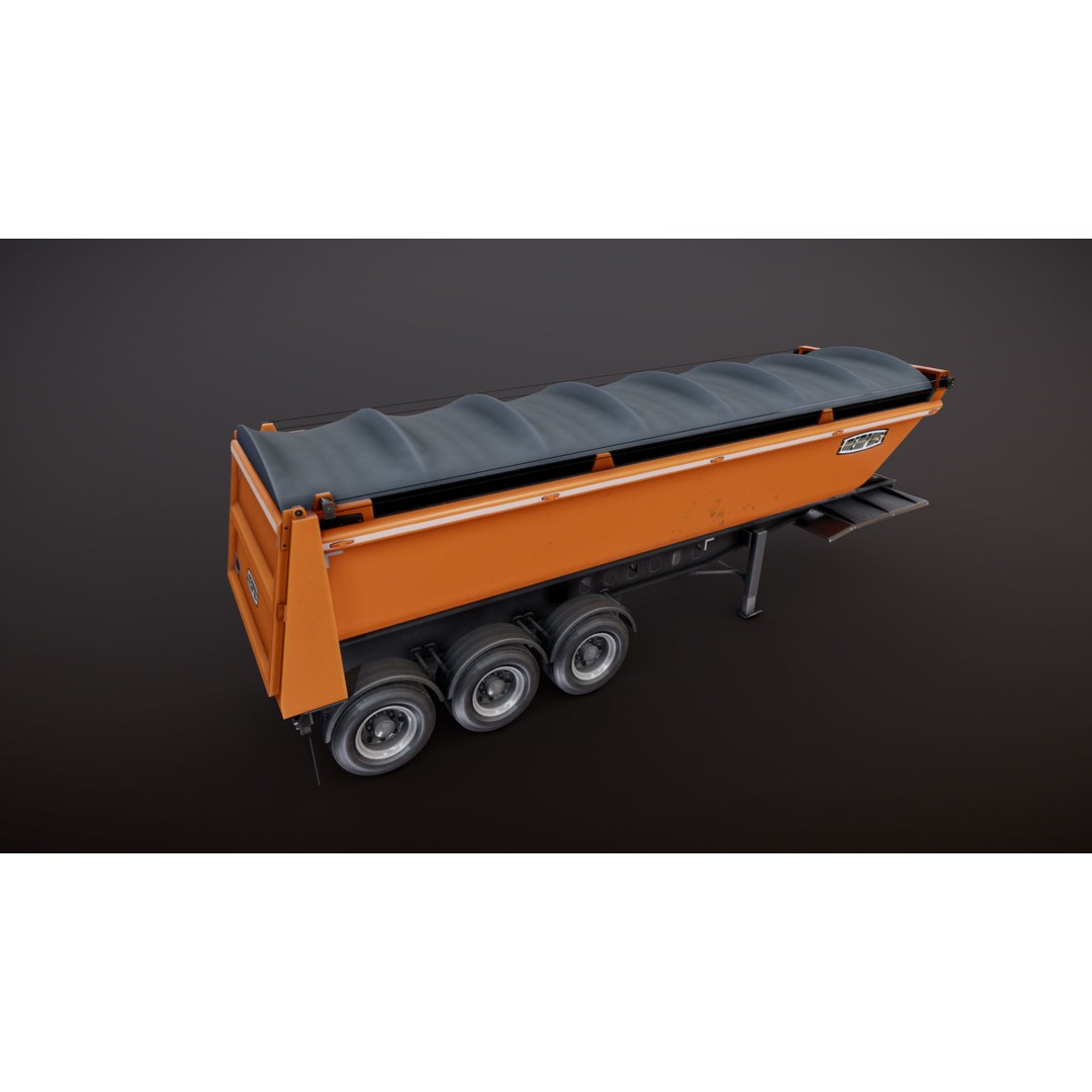 Dump Trailer 3D Model – Low Poly Game Ready Asset, PBR Textures - View 21