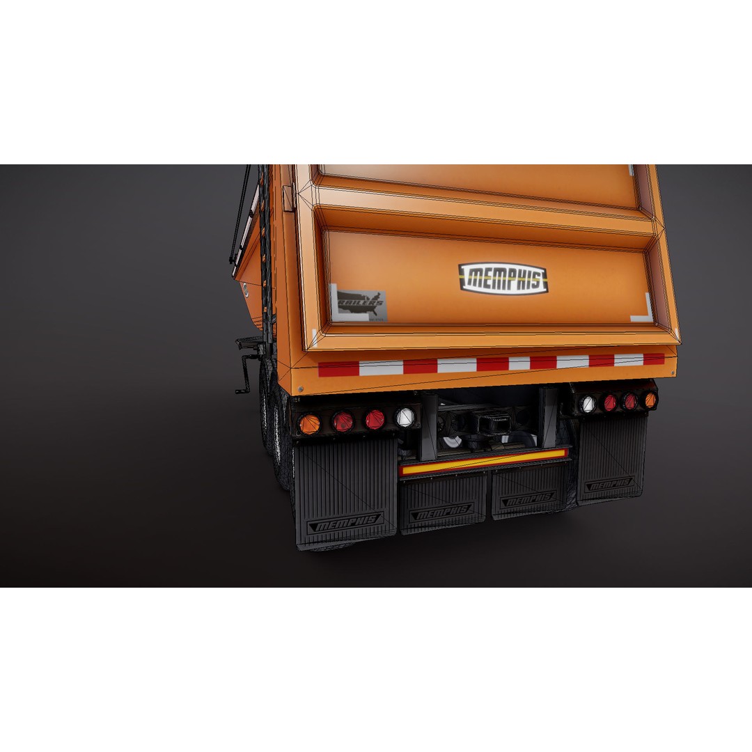 Dump Trailer 3D Model – Low Poly Game Ready Asset, PBR Textures - View 30