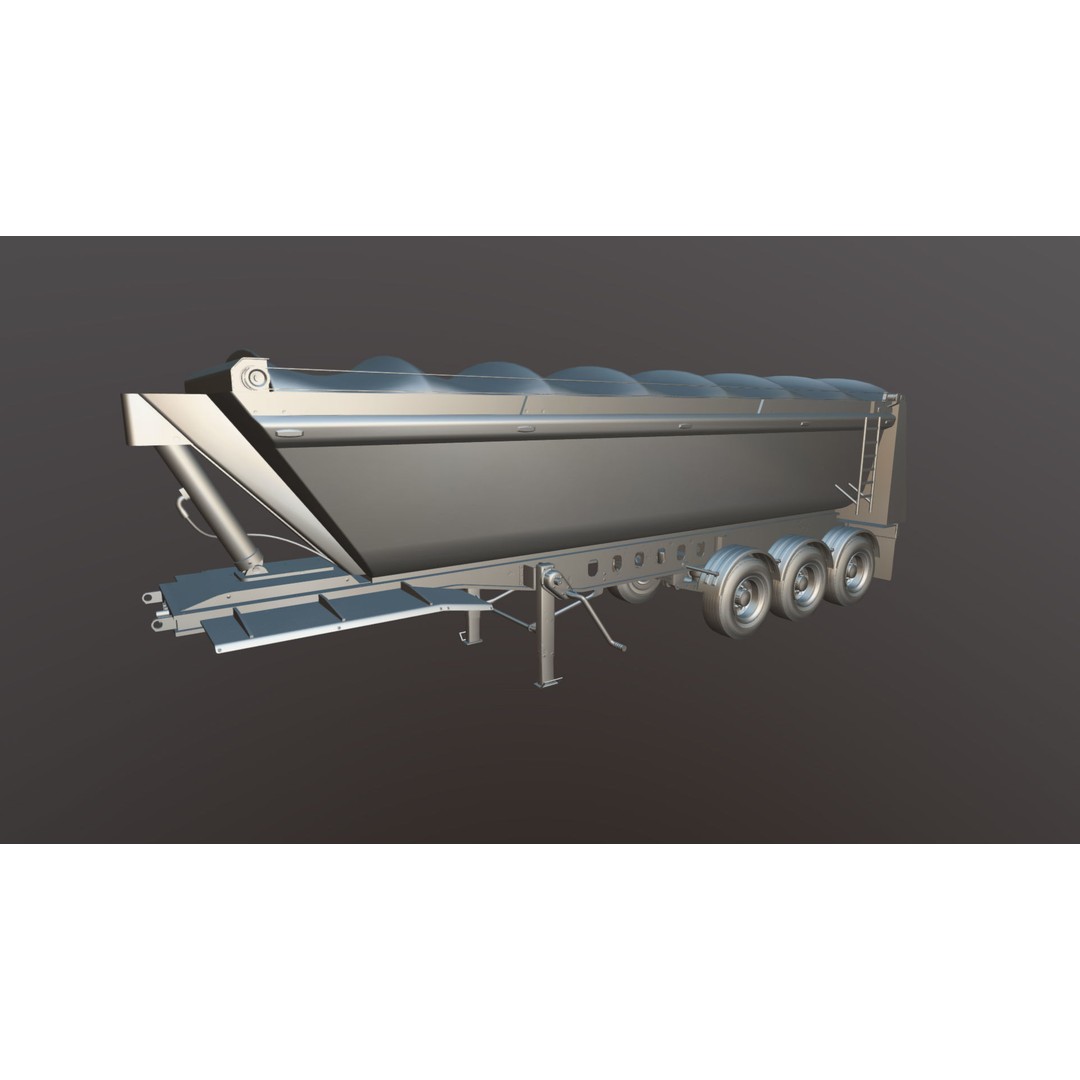 Dump Trailer 3D Model – Low Poly Game Ready Asset, PBR Textures - View 31