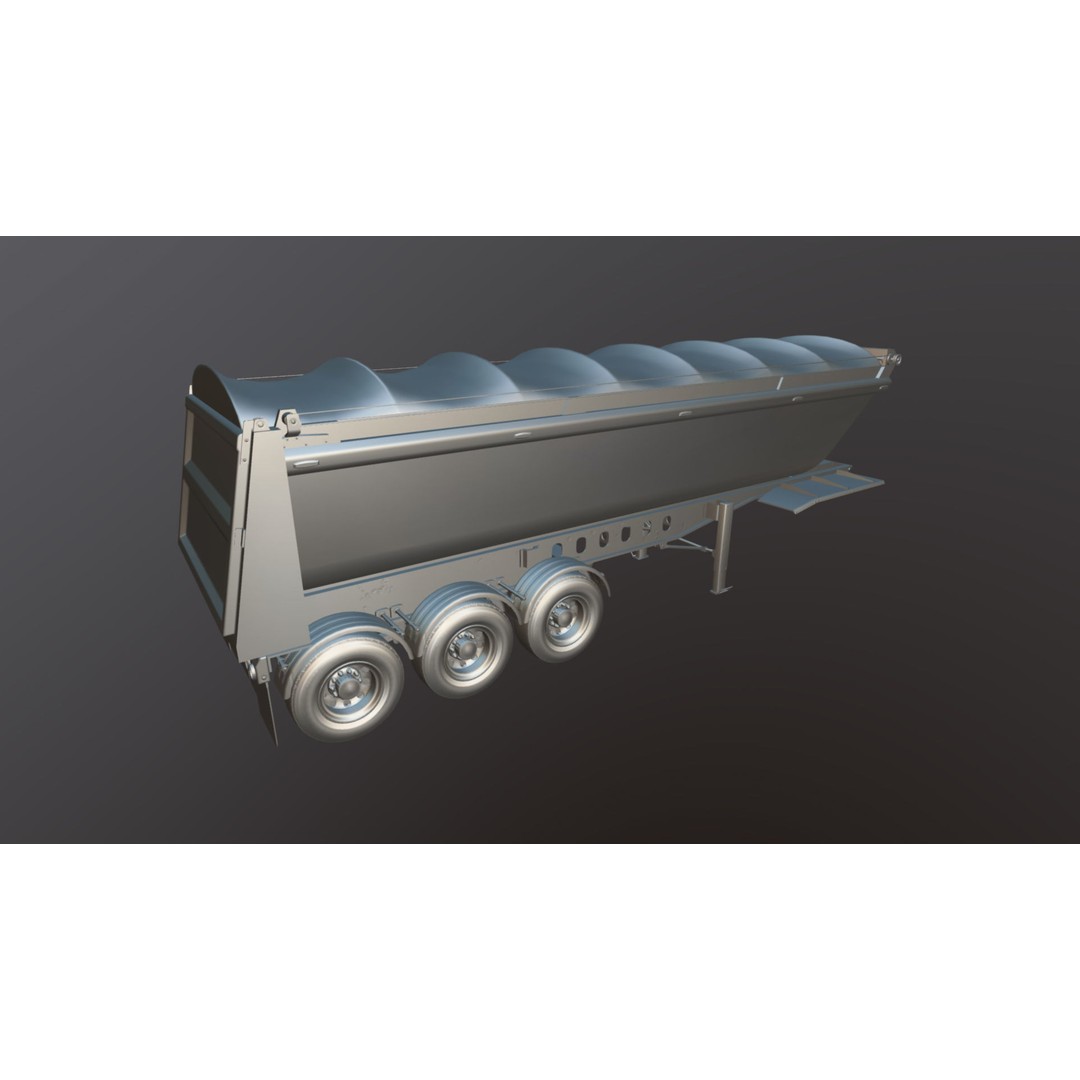 Dump Trailer 3D Model – Low Poly Game Ready Asset, PBR Textures - View 32