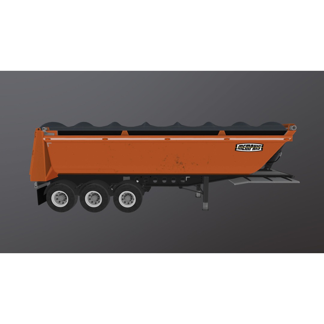 Dump Trailer 3D Model – Low Poly Game Ready Asset, PBR Textures - View 35
