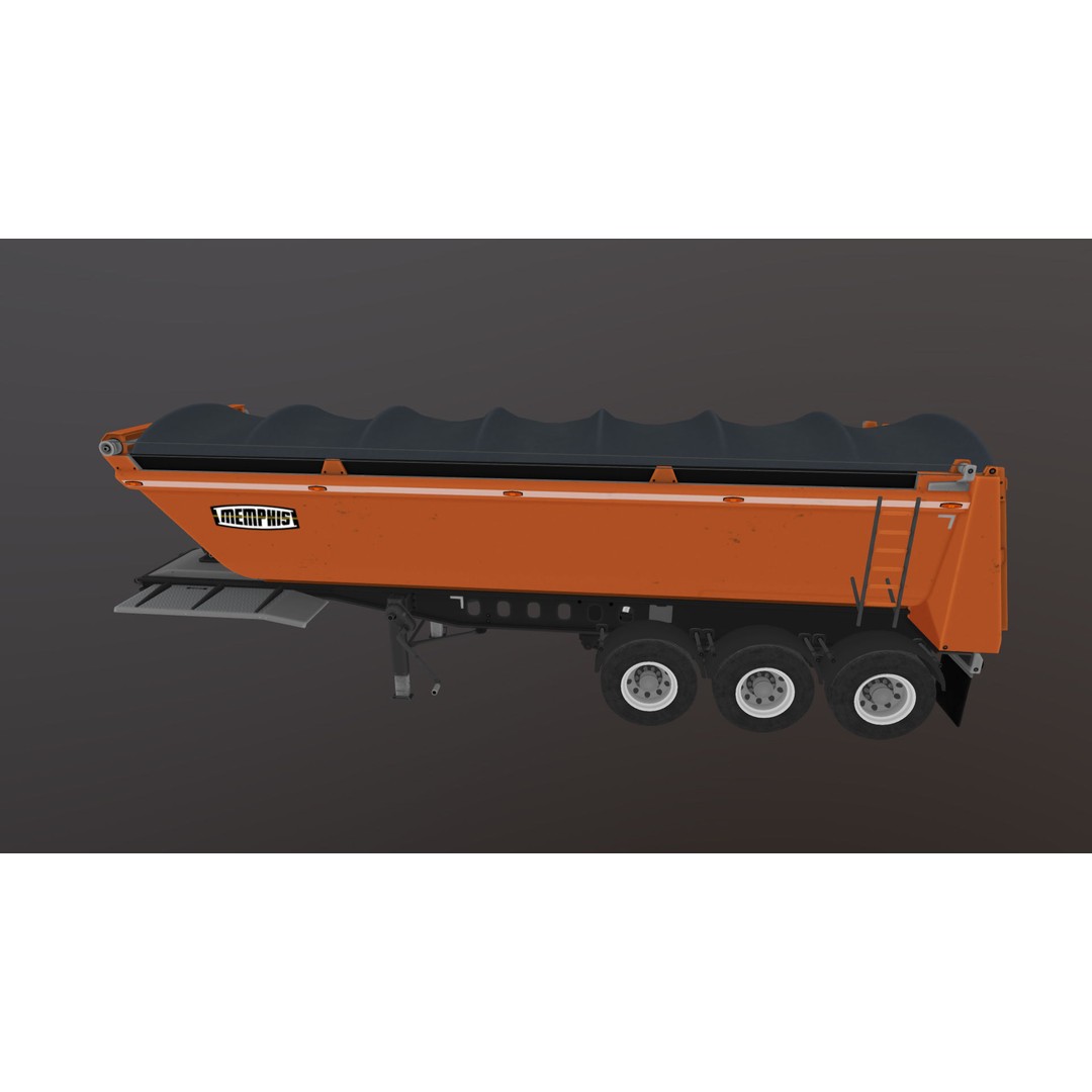 Dump Trailer 3D Model – Low Poly Game Ready Asset, PBR Textures - View 37