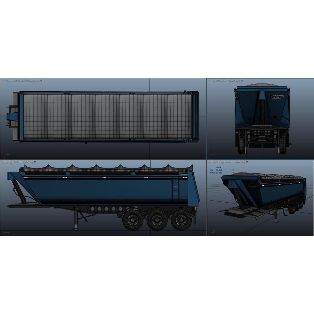 Dump Trailer 3D Model – Low Poly Game Ready Asset, PBR Textures - View 40