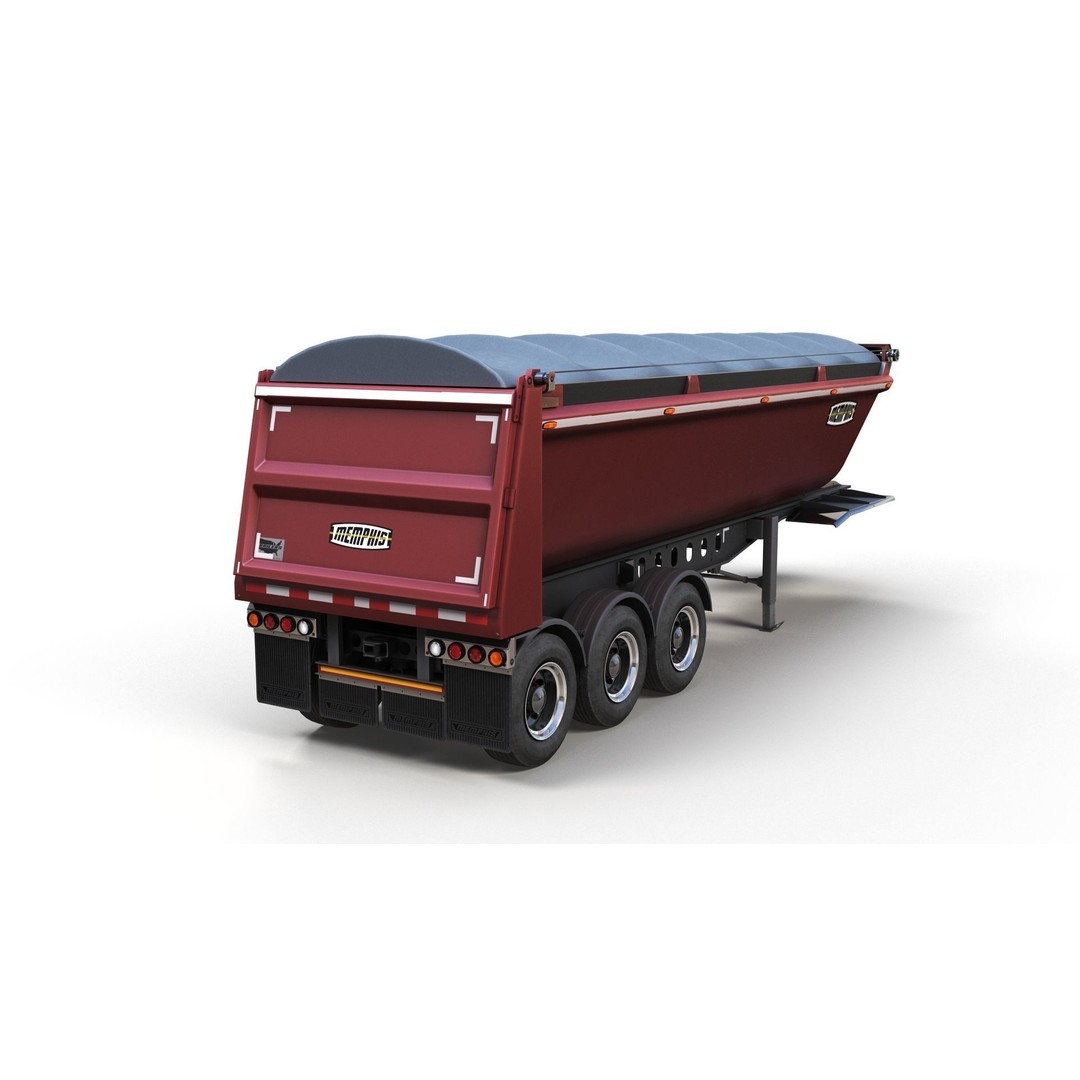 Dump Trailer 3D Model – Low Poly Game Ready Asset, PBR Textures - View 6