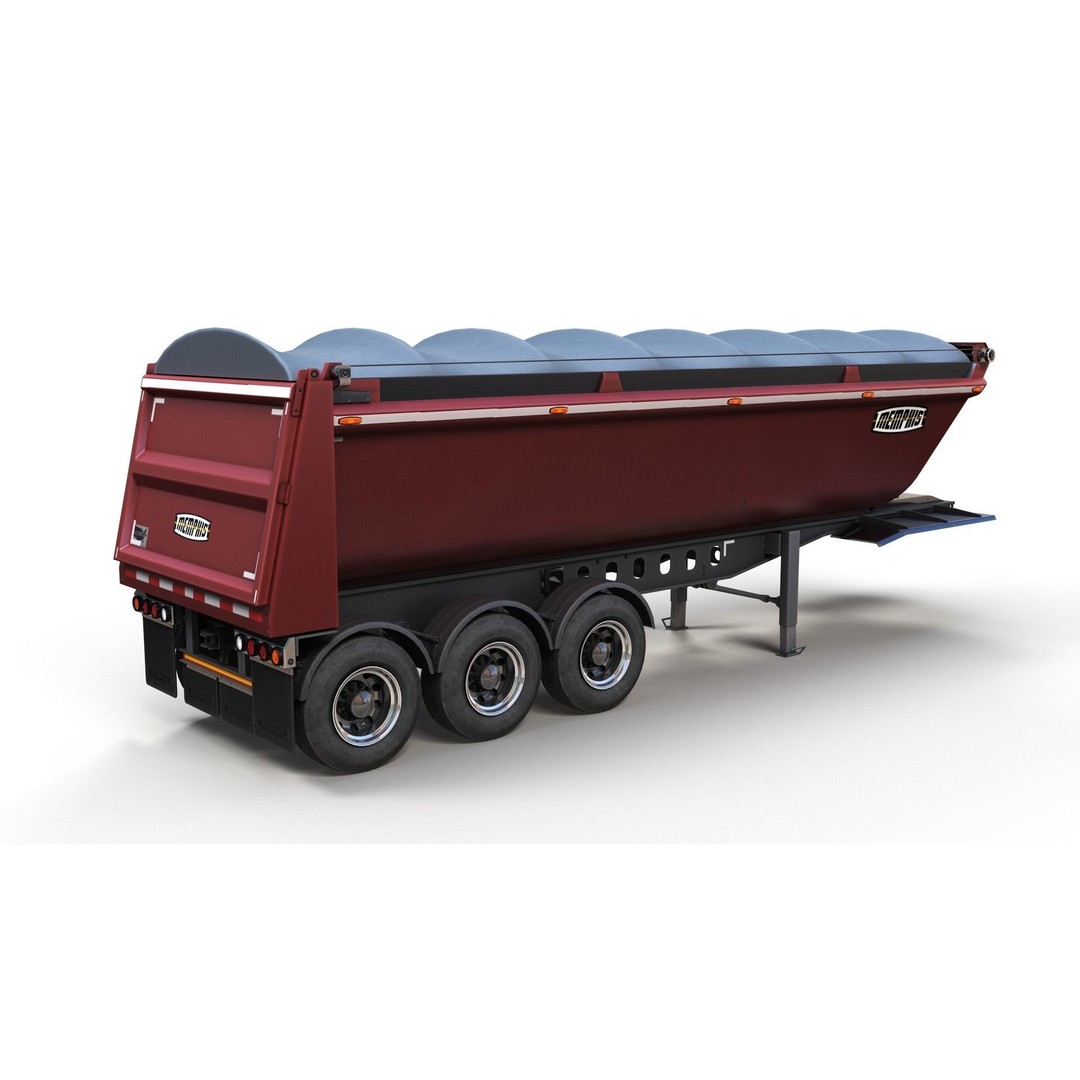 Dump Trailer 3D Model – Low Poly Game Ready Asset, PBR Textures - View 7