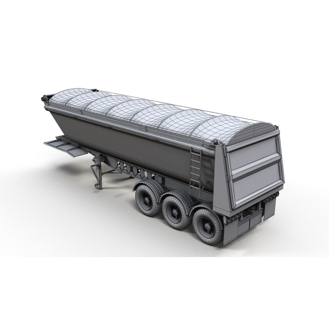 Dump Trailer 3D Model – Low Poly Game Ready Asset, PBR Textures - View 8