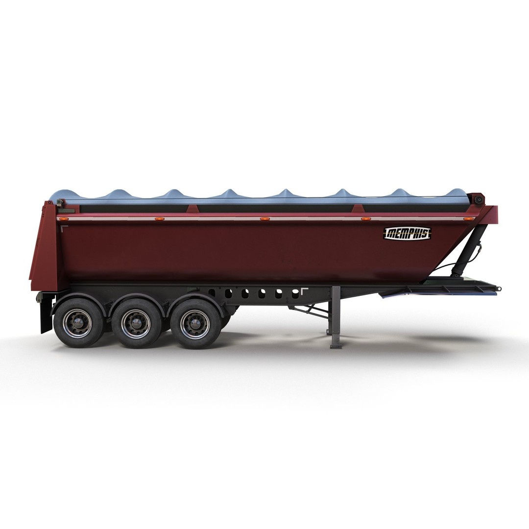 Dump Trailer 3D Model – Low Poly Game Ready Asset, PBR Textures - View 9