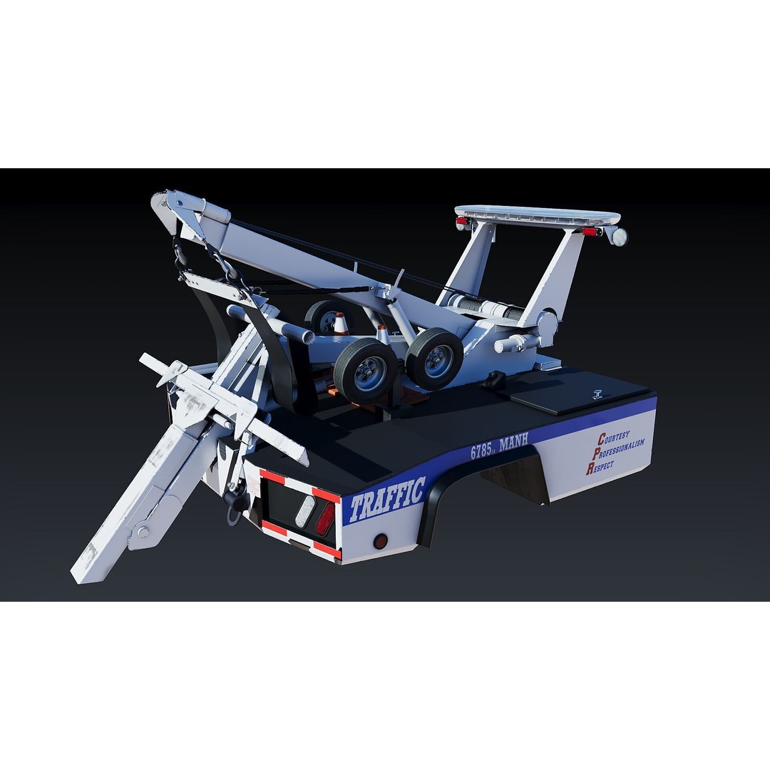 Wrecker Tow Body 3D Model – Low Poly Game Asset, FBX, PBR Textures - View 13