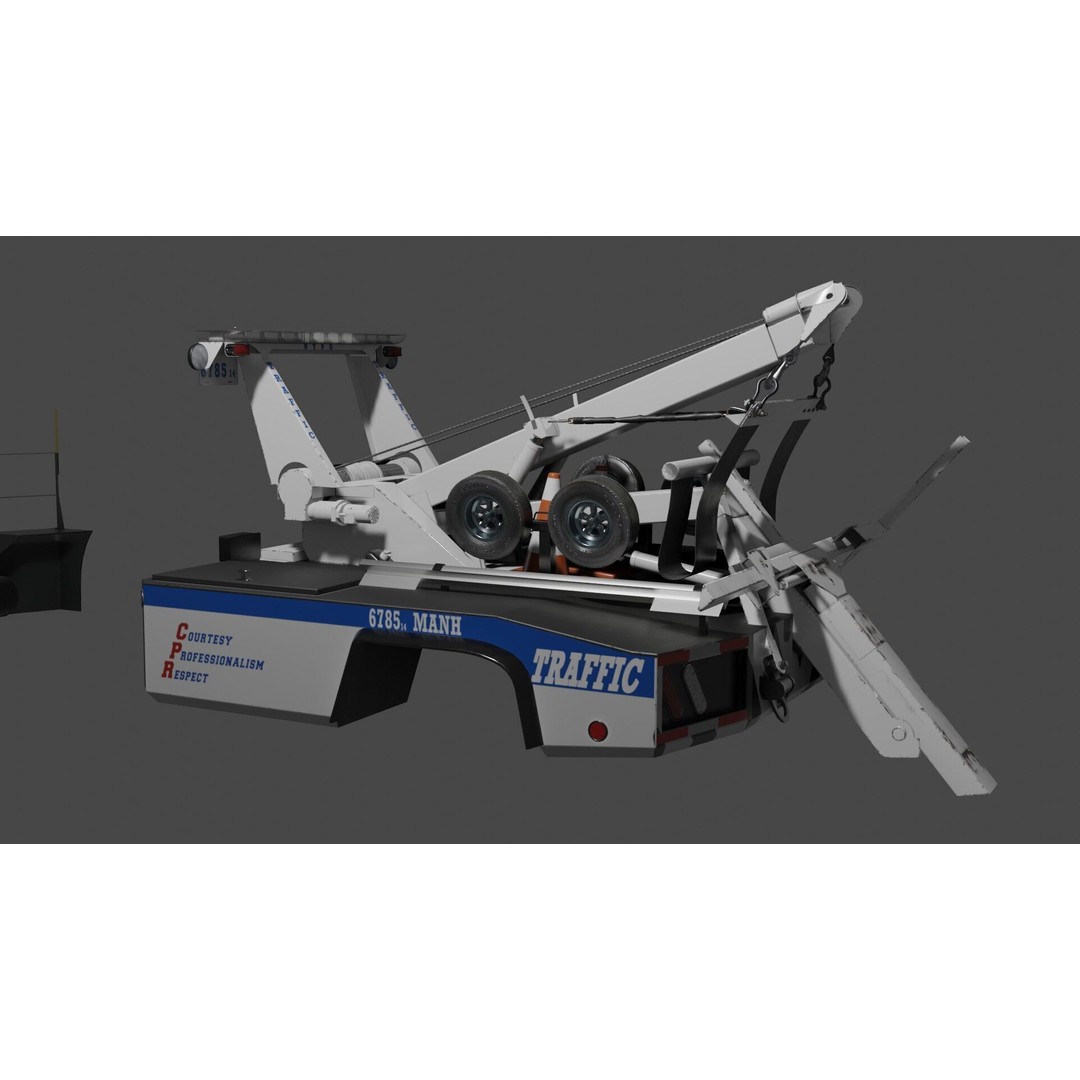Wrecker Tow Body 3D Model – Low Poly Game Asset, FBX, PBR Textures - View 31