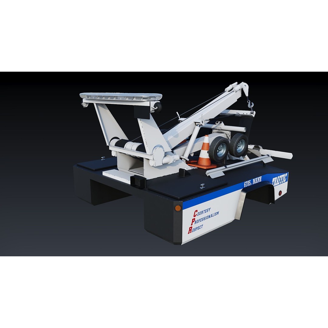 Wrecker Tow Body 3D Model – Low Poly Game Asset, FBX, PBR Textures - View 4