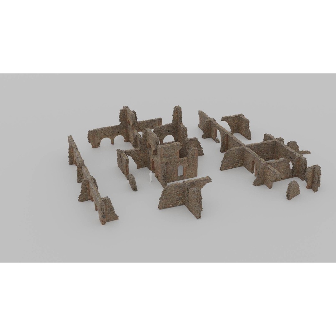 Brick Stone Ruins 3D Model – Low Poly PBR Scanned Asset, FBX - View 13