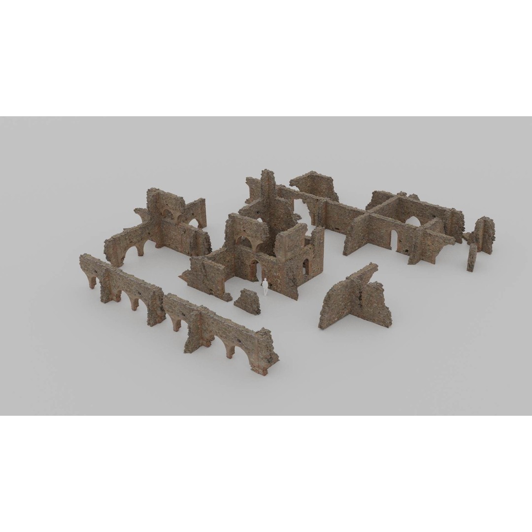 Brick Stone Ruins 3D Model – Low Poly PBR Scanned Asset, FBX - View 14