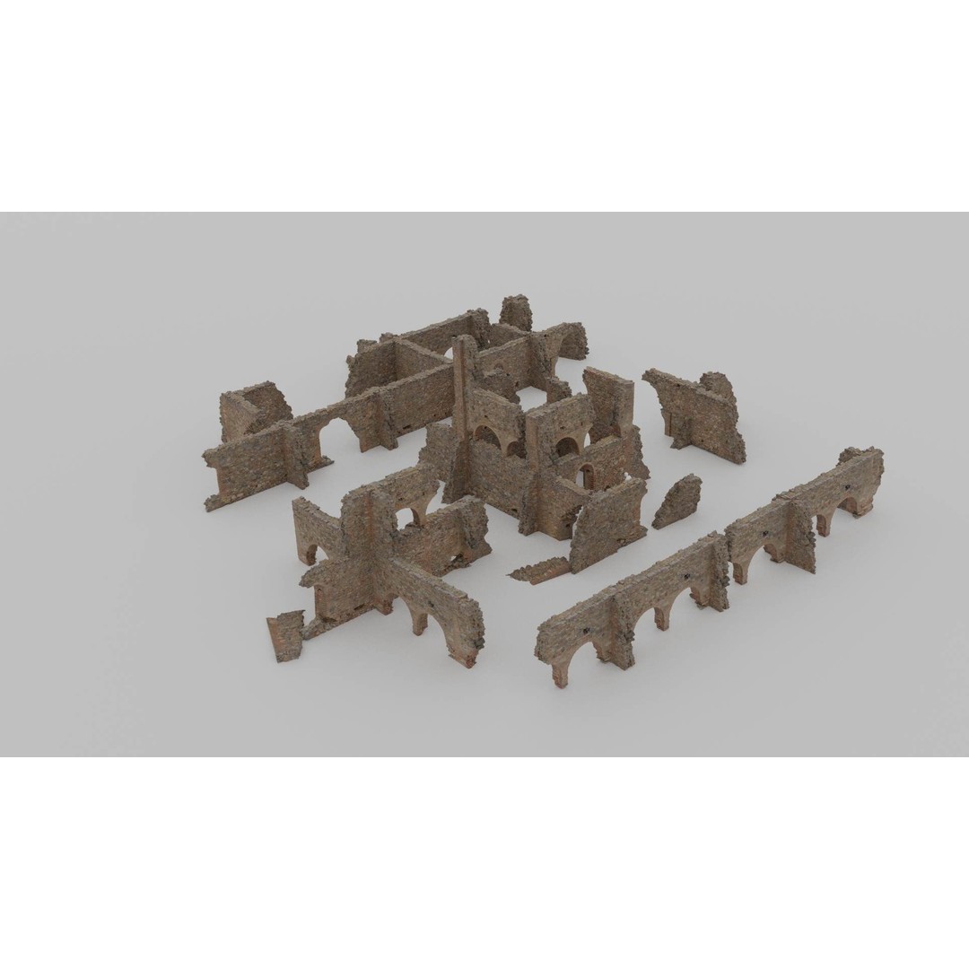 Brick Stone Ruins 3D Model – Low Poly PBR Scanned Asset, FBX - View 17