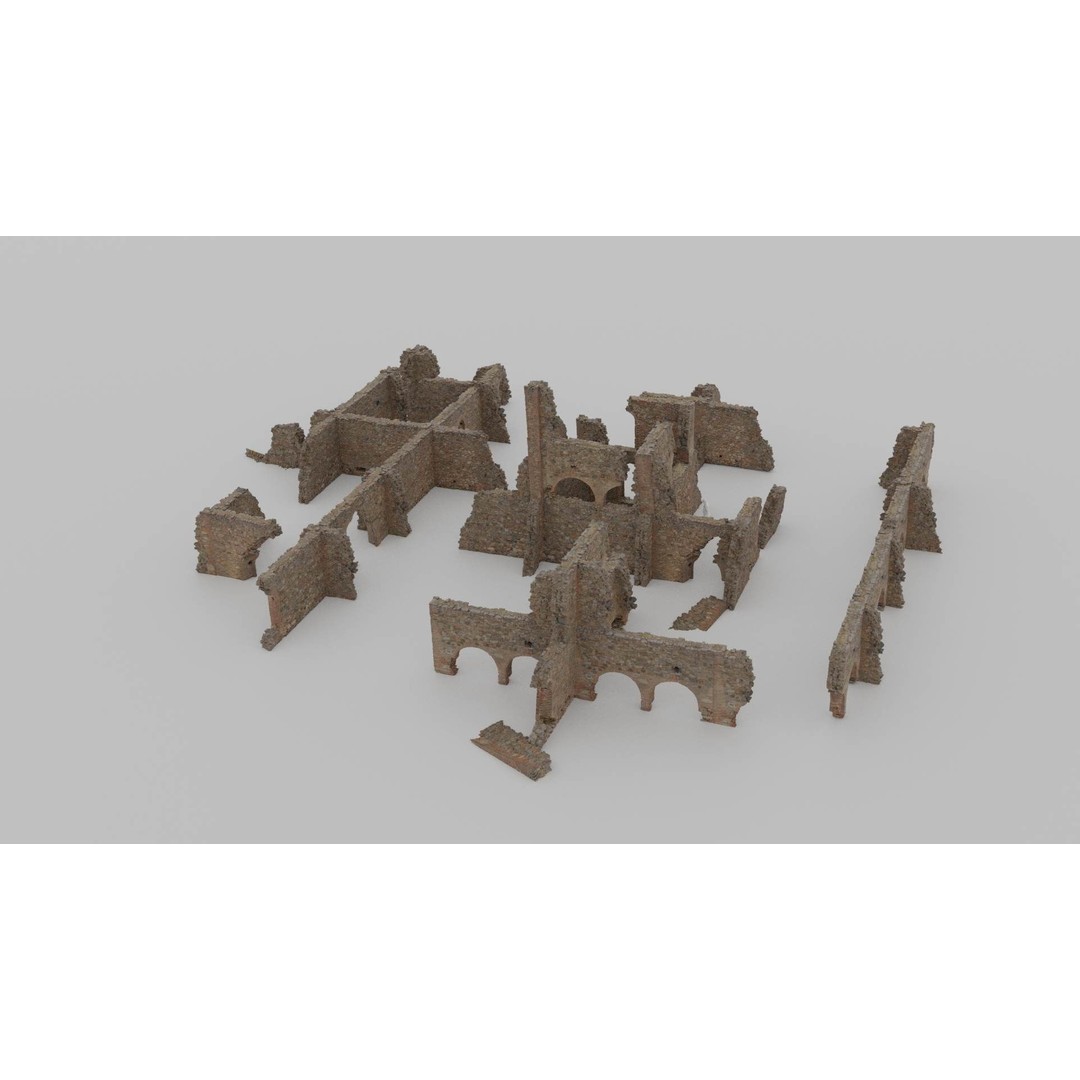 Brick Stone Ruins 3D Model – Low Poly PBR Scanned Asset, FBX - View 18