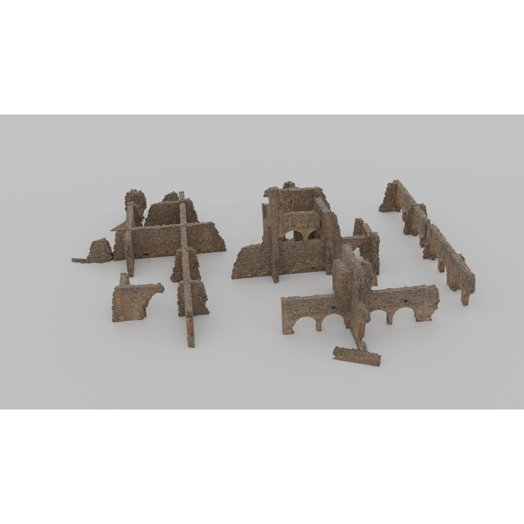 Brick Stone Ruins 3D Model – Low Poly PBR Scanned Asset, FBX - View 19
