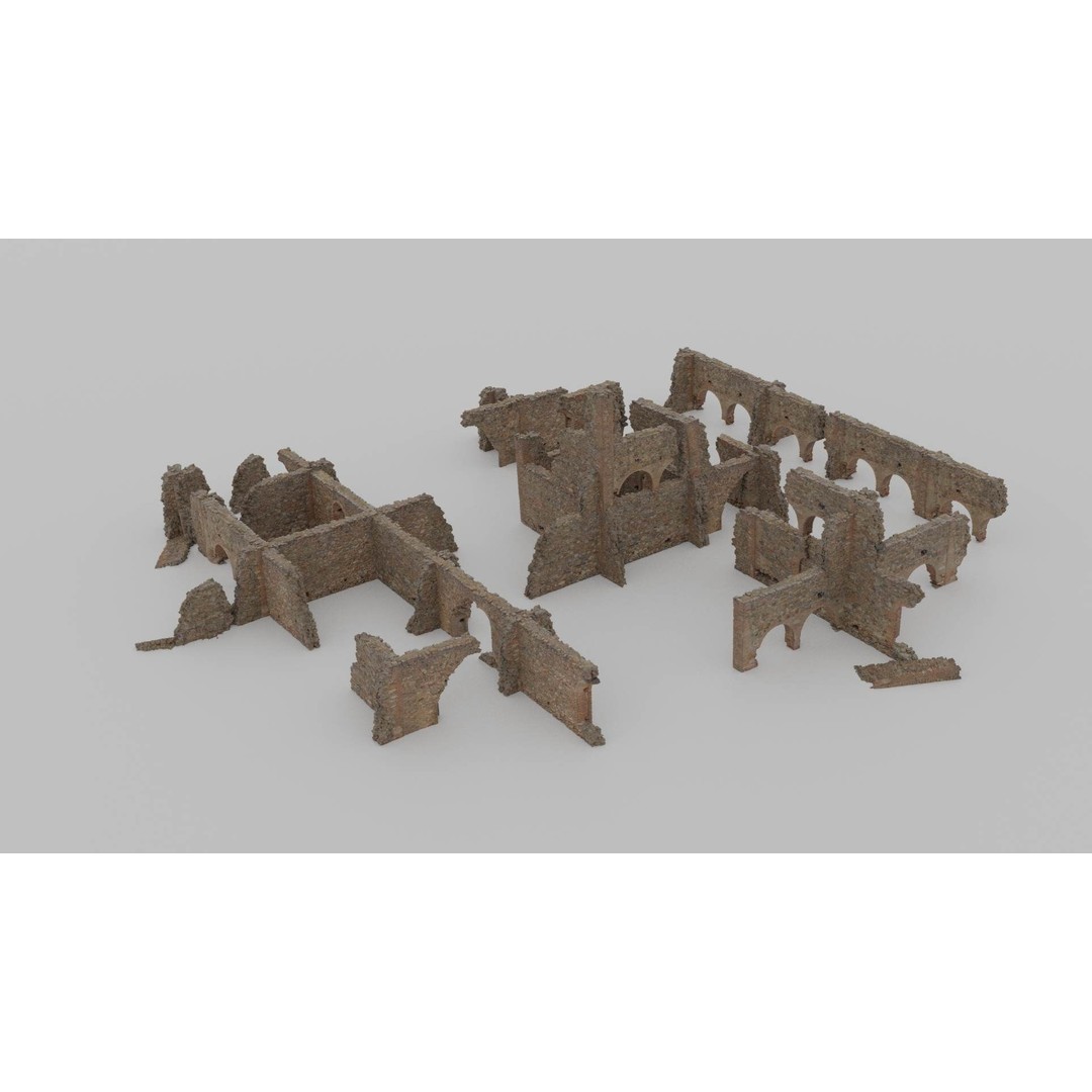 Brick Stone Ruins 3D Model – Low Poly PBR Scanned Asset, FBX - View 20