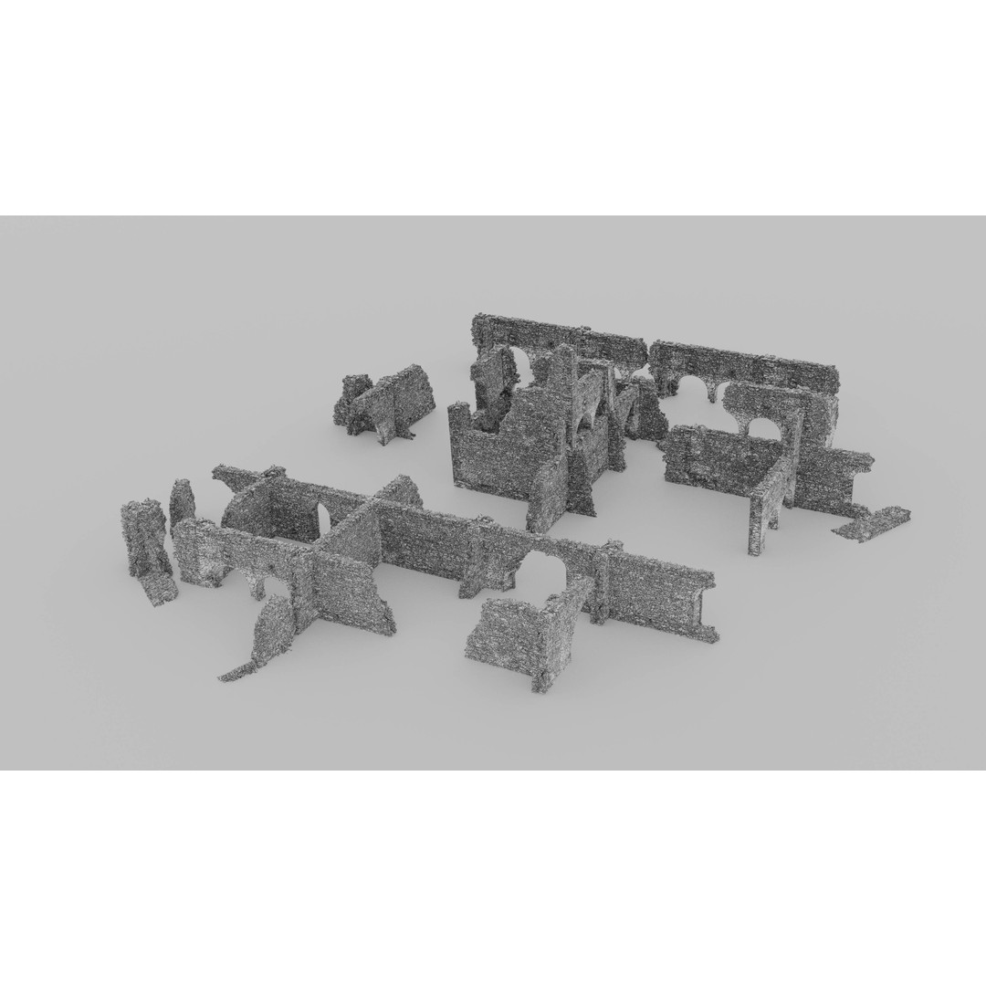 Brick Stone Ruins 3D Model – Low Poly PBR Scanned Asset, FBX - View 6