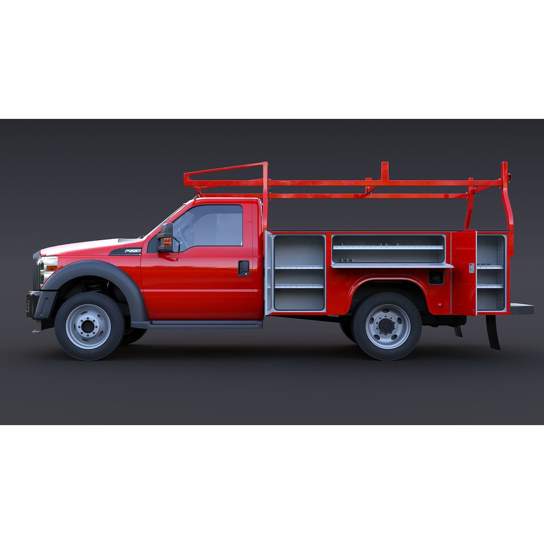 Utility Truck 3D Model – Low Poly Vehicle with PBR Textures, FBX - View 16
