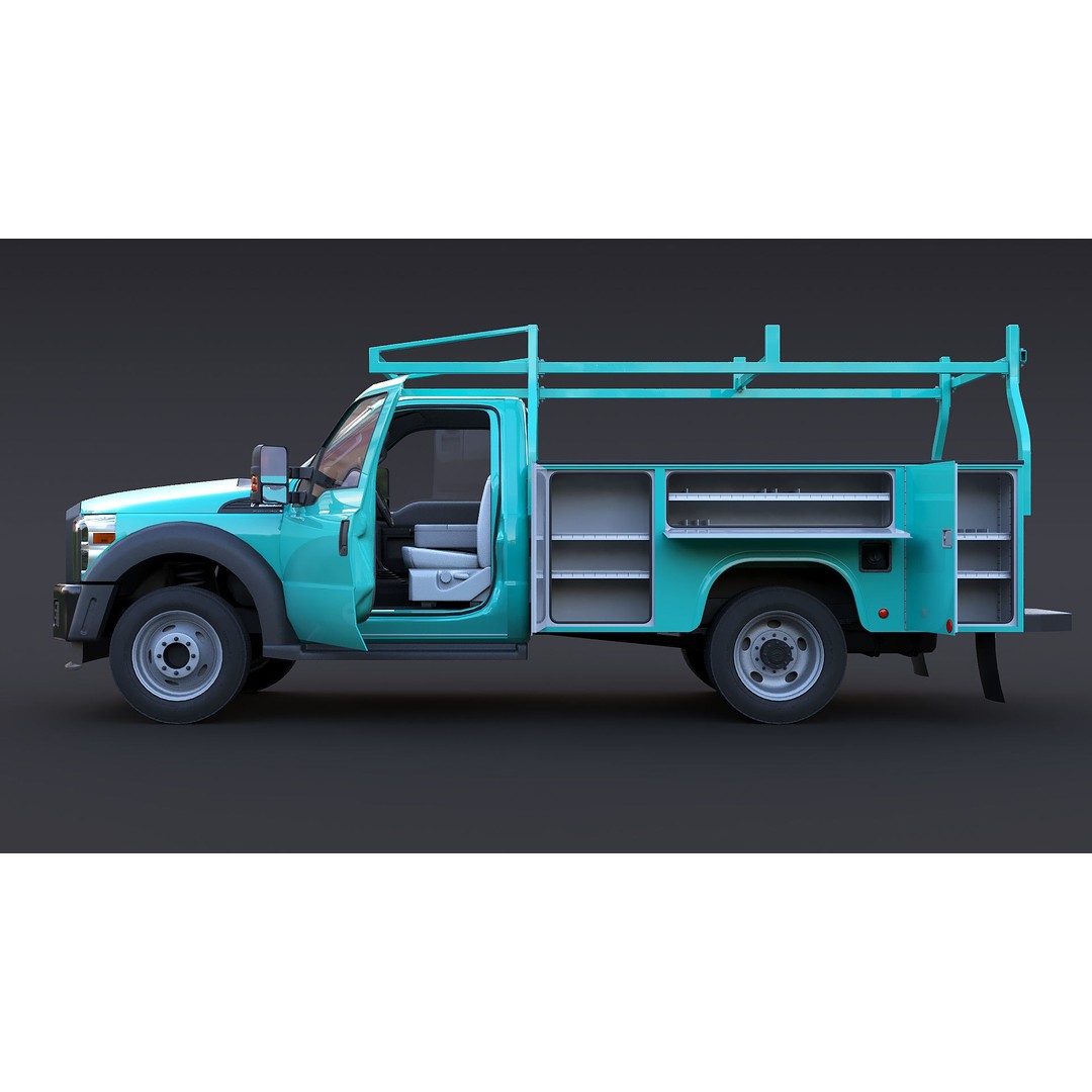 Utility Truck 3D Model – Low Poly Vehicle with PBR Textures, FBX - View 17