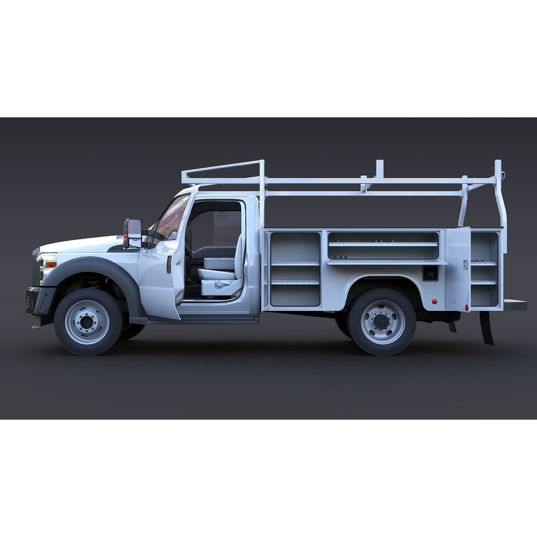 Utility Truck 3D Model – Low Poly Vehicle with PBR Textures, FBX - View 18
