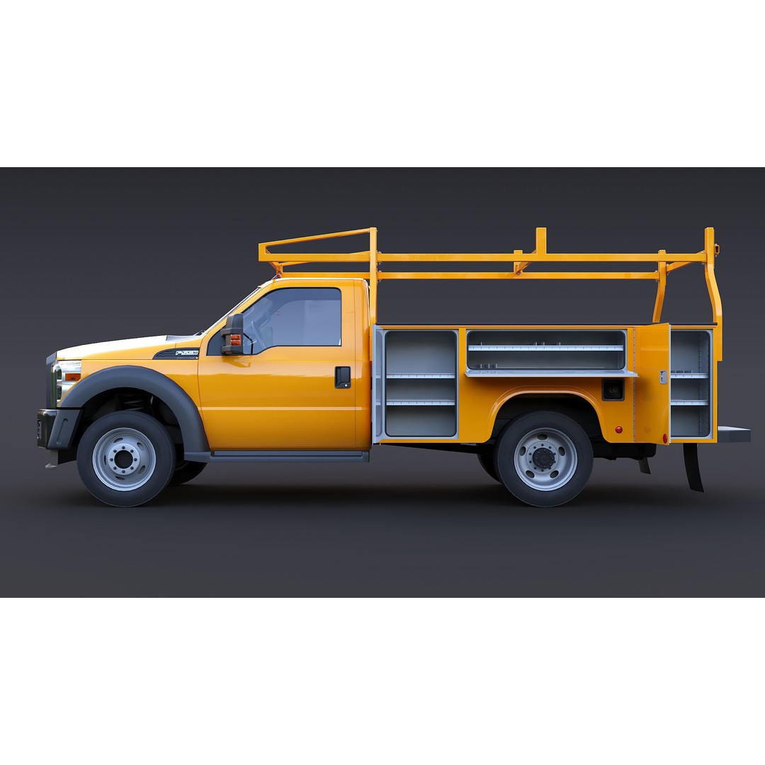 Utility Truck 3D Model – Low Poly Vehicle with PBR Textures, FBX - View 19