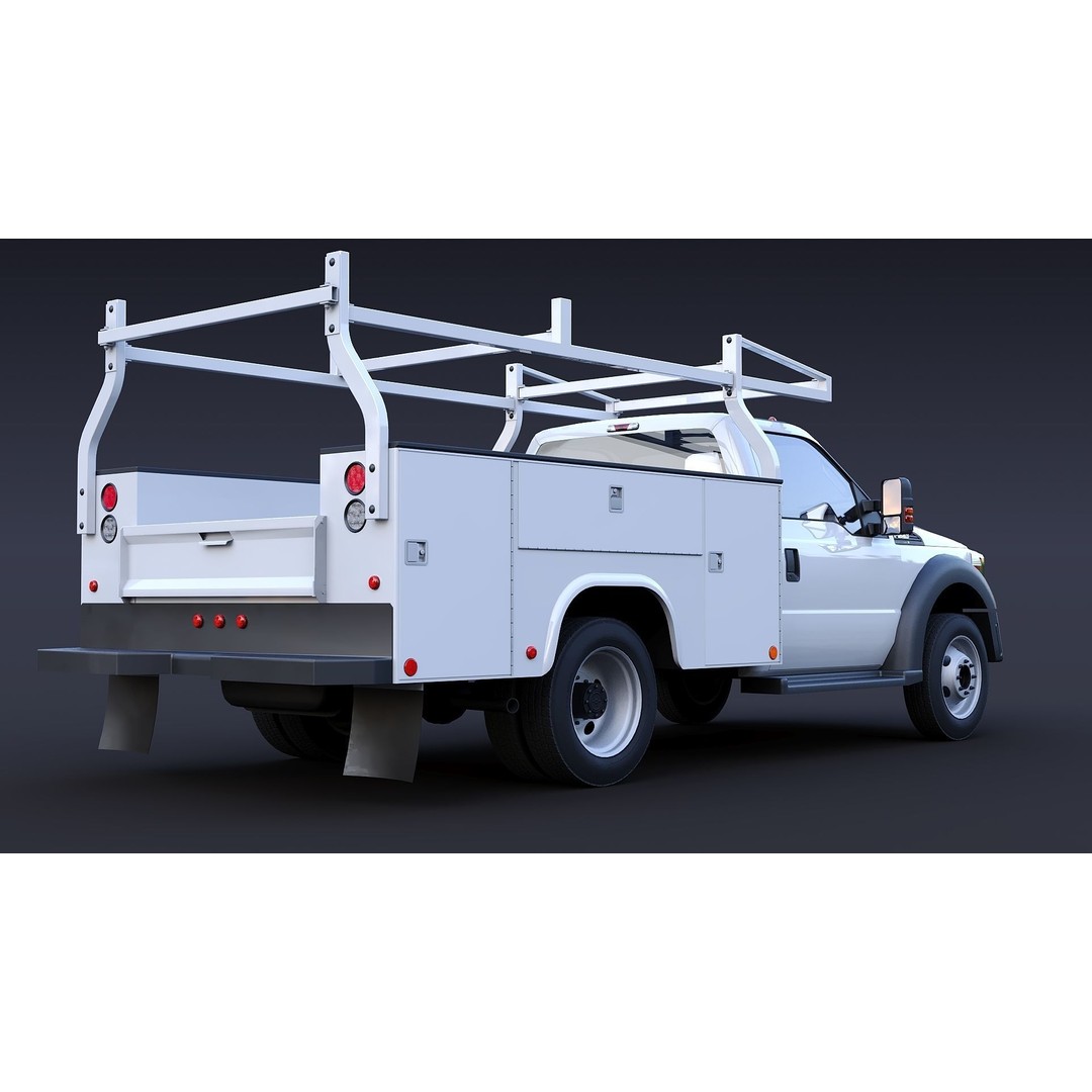 Utility Truck 3D Model – Low Poly Vehicle with PBR Textures, FBX - View 22