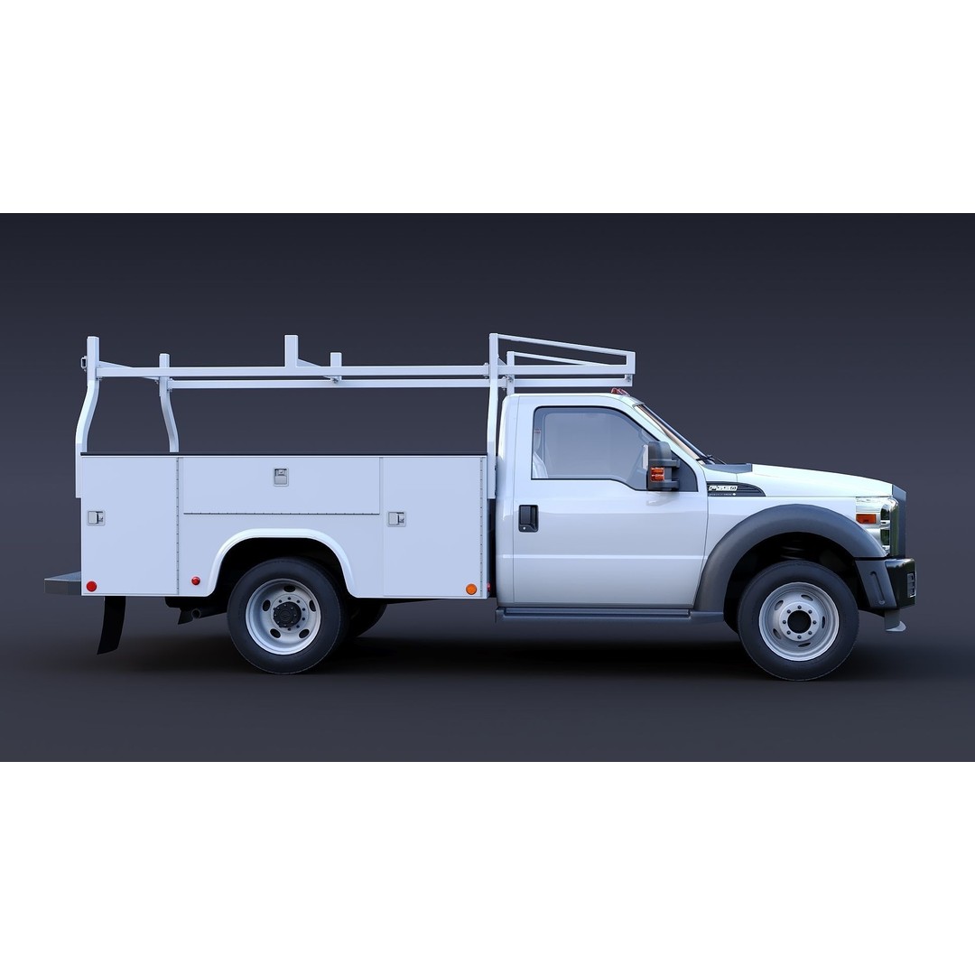 Utility Truck 3D Model – Low Poly Vehicle with PBR Textures, FBX - View 24