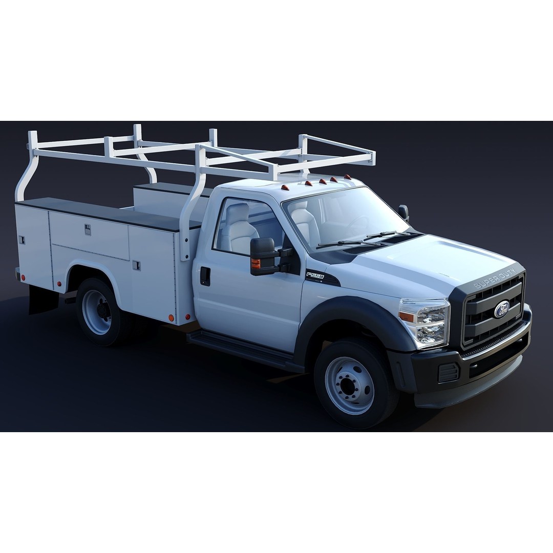 Utility Truck 3D Model – Low Poly Vehicle with PBR Textures, FBX - View 25