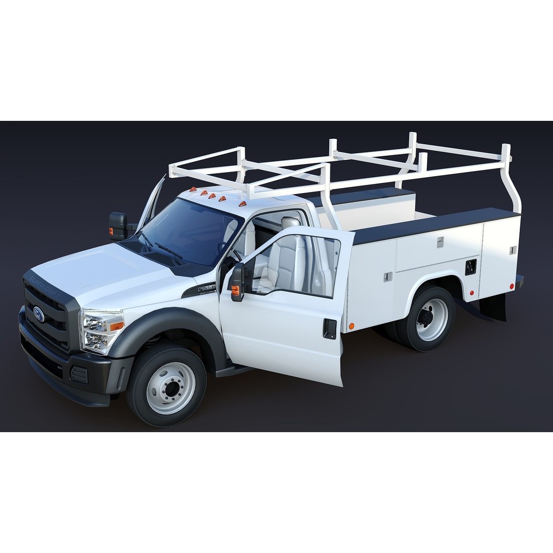 Utility Truck 3D Model – Low Poly Vehicle with PBR Textures, FBX - View 26