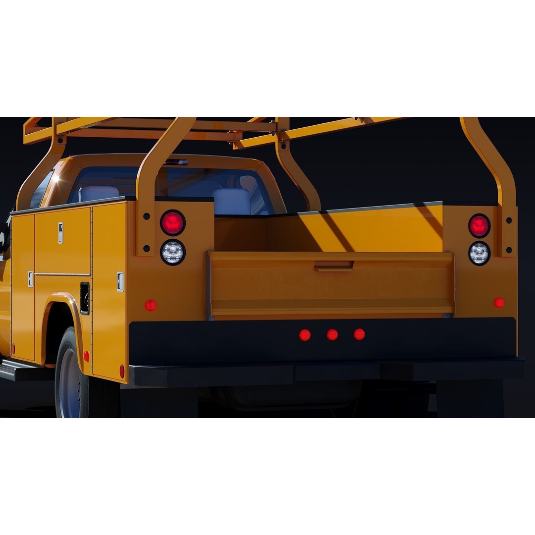 Utility Truck 3D Model – Low Poly Vehicle with PBR Textures, FBX - View 29