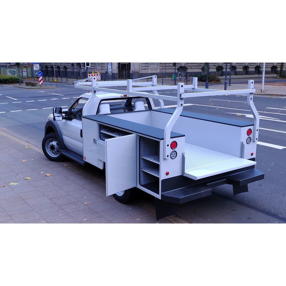 Utility Truck 3D Model – Low Poly Vehicle with PBR Textures, FBX - View 36