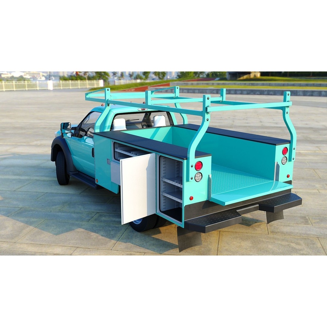 Utility Truck 3D Model – Low Poly Vehicle with PBR Textures, FBX - View 37