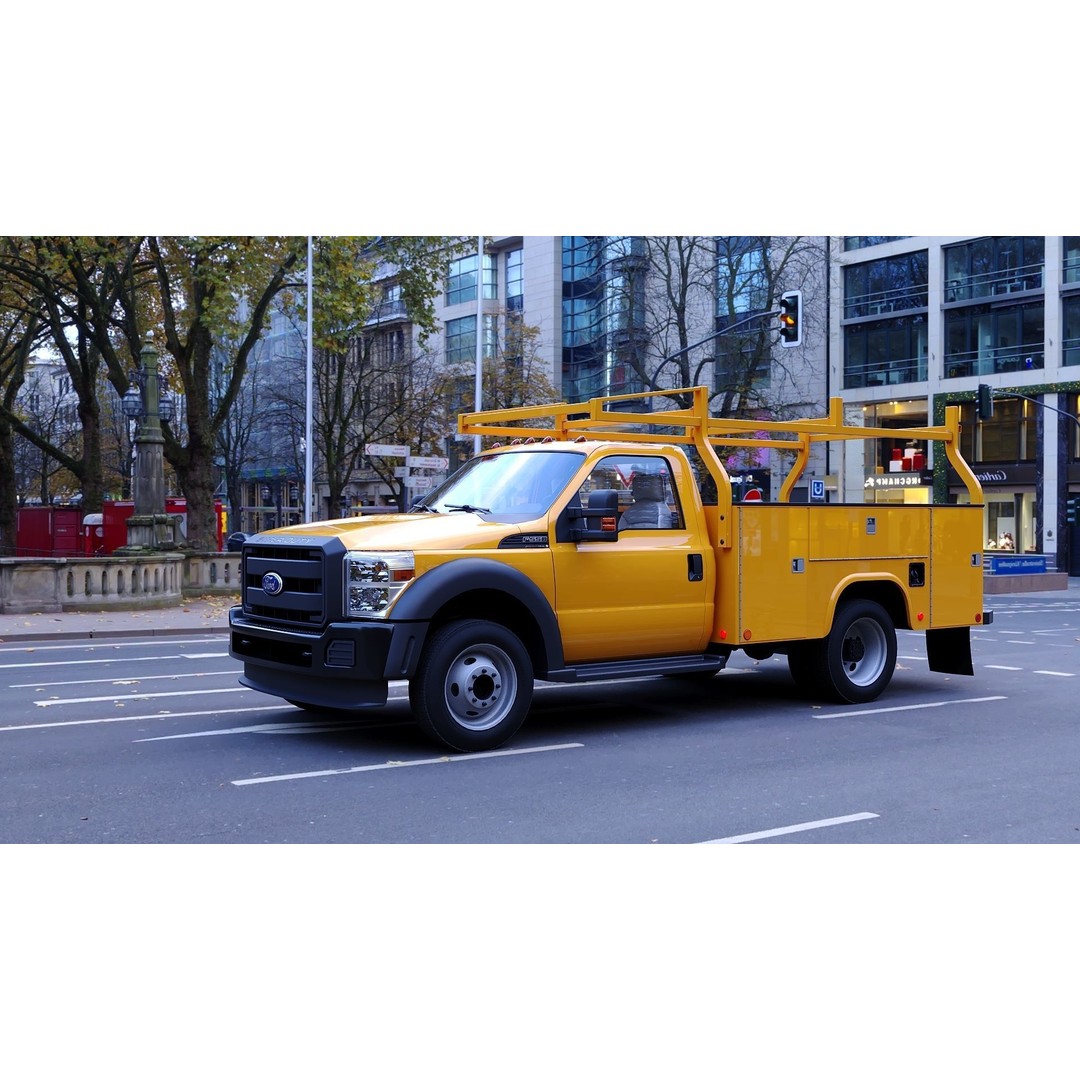 Utility Truck 3D Model – Low Poly Vehicle with PBR Textures, FBX - View 39