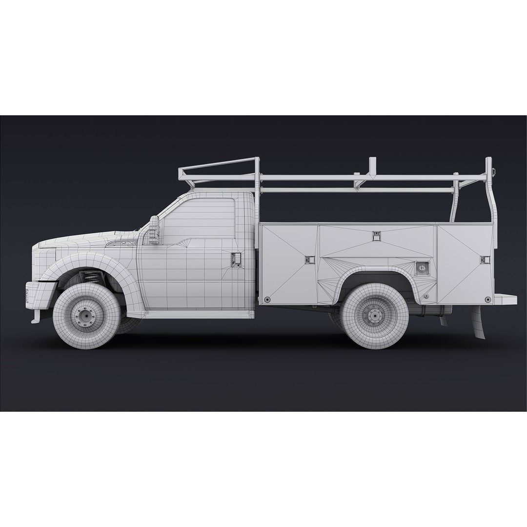 Utility Truck 3D Model – Low Poly Vehicle with PBR Textures, FBX - View 41